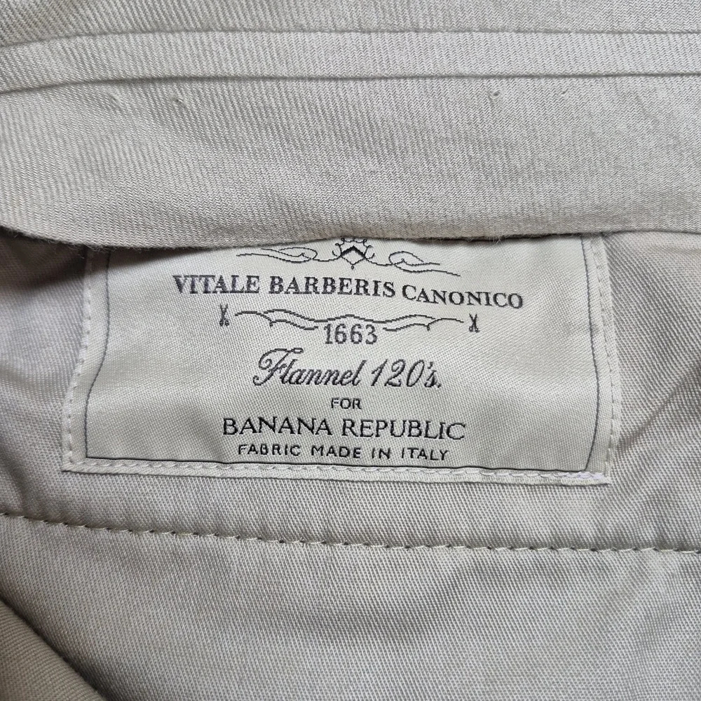 Banana Republic Pants Mens 35x30 Gray Vitale Barberis Canonico Flannel 120s Wool